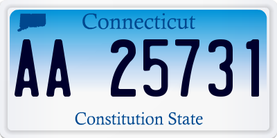 CT license plate AA25731