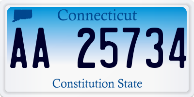 CT license plate AA25734