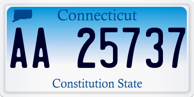 CT license plate AA25737