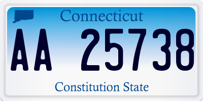 CT license plate AA25738