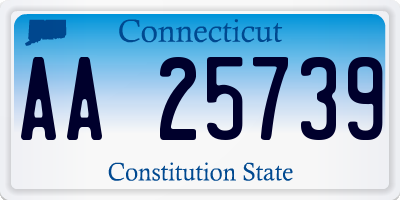 CT license plate AA25739