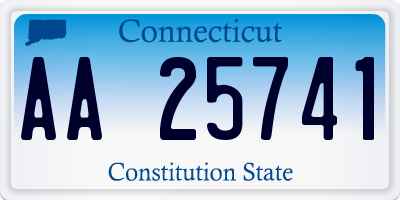 CT license plate AA25741