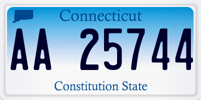 CT license plate AA25744