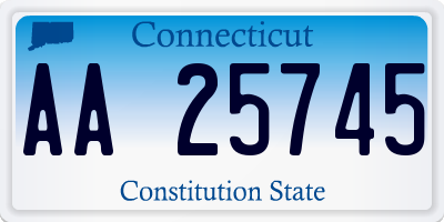 CT license plate AA25745