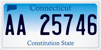 CT license plate AA25746