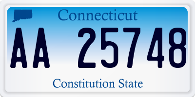 CT license plate AA25748