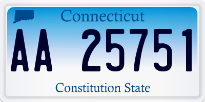 CT license plate AA25751