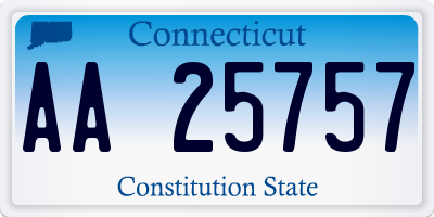 CT license plate AA25757