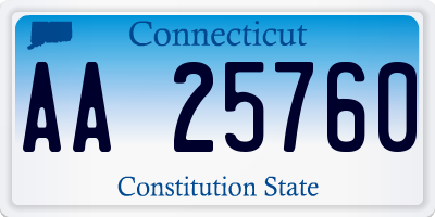 CT license plate AA25760