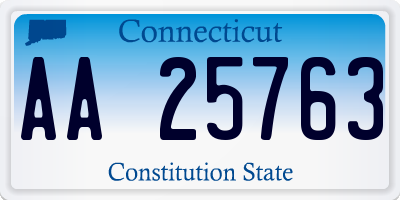 CT license plate AA25763