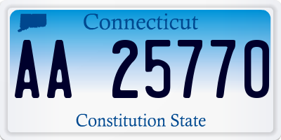 CT license plate AA25770