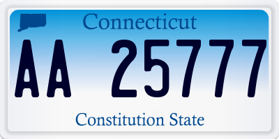 CT license plate AA25777