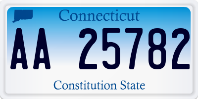 CT license plate AA25782