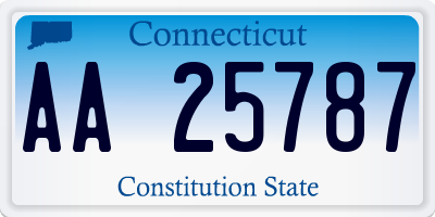 CT license plate AA25787