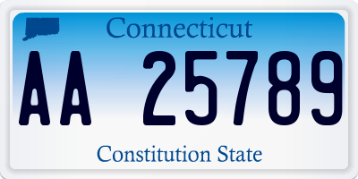 CT license plate AA25789