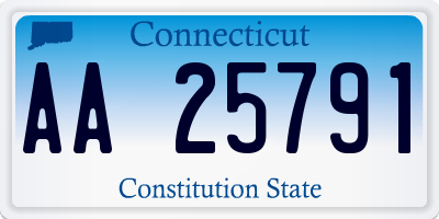 CT license plate AA25791