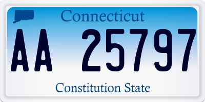 CT license plate AA25797