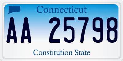 CT license plate AA25798