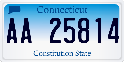 CT license plate AA25814