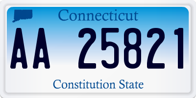 CT license plate AA25821