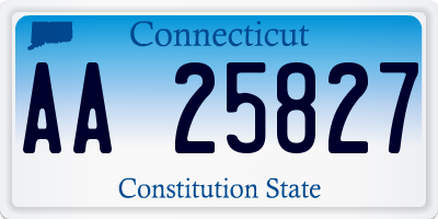 CT license plate AA25827