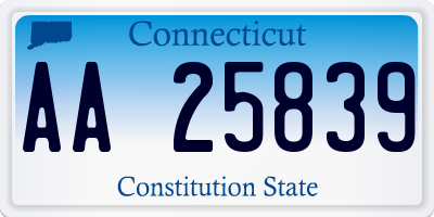 CT license plate AA25839