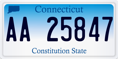 CT license plate AA25847