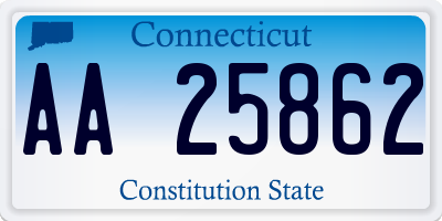 CT license plate AA25862