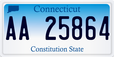 CT license plate AA25864