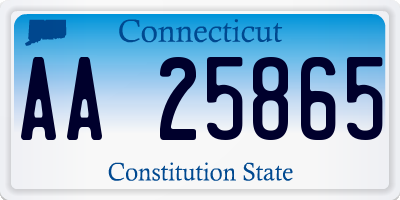 CT license plate AA25865