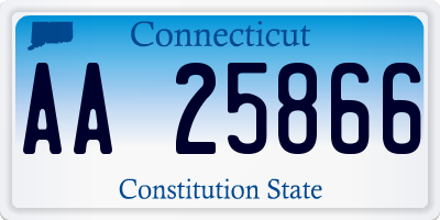 CT license plate AA25866