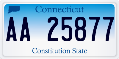 CT license plate AA25877