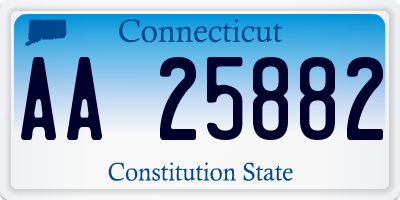 CT license plate AA25882