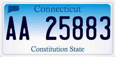 CT license plate AA25883