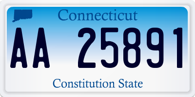 CT license plate AA25891