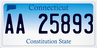 CT license plate AA25893