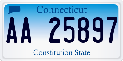 CT license plate AA25897