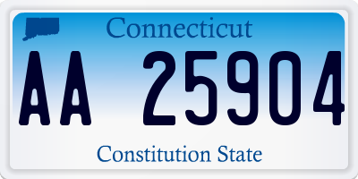 CT license plate AA25904