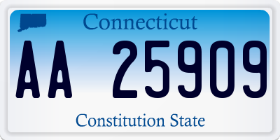 CT license plate AA25909