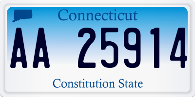 CT license plate AA25914