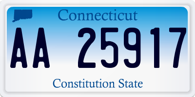 CT license plate AA25917