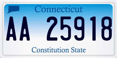 CT license plate AA25918