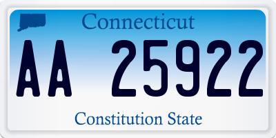 CT license plate AA25922