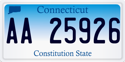 CT license plate AA25926