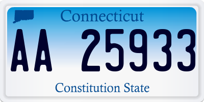 CT license plate AA25933