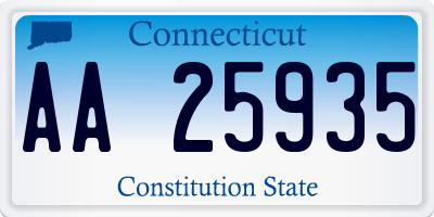 CT license plate AA25935