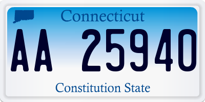 CT license plate AA25940