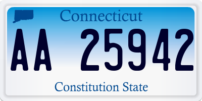 CT license plate AA25942