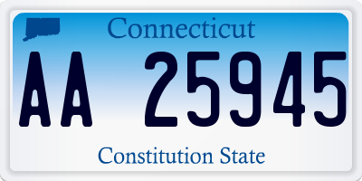 CT license plate AA25945