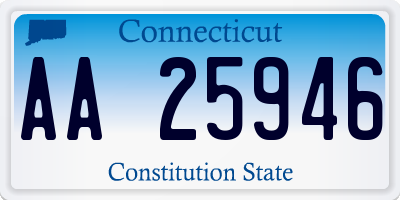 CT license plate AA25946